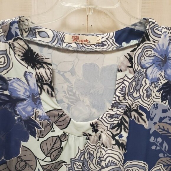 Anthropologie Aryeh Sheath Dress Ruffle Sleeve Mix Prints Size L - Picture 6 of 11